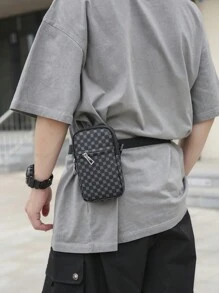 2024 Nouveau sac à bandoulière de mode mini-sac à monnaie pour téléphone et clés, en PU à double couche, petit sac de taille, sac de voyage pour étudiants. Sac à bandoulière d'été, sac à bandoulière style quadrillé et tartan classique rétro, accessoires essentiels pour la Saint-Valentin, le camping, l'hiver et la rentrée scolaire. Sac à épaule vintage pour hommes, fournitures scolaires, printemps