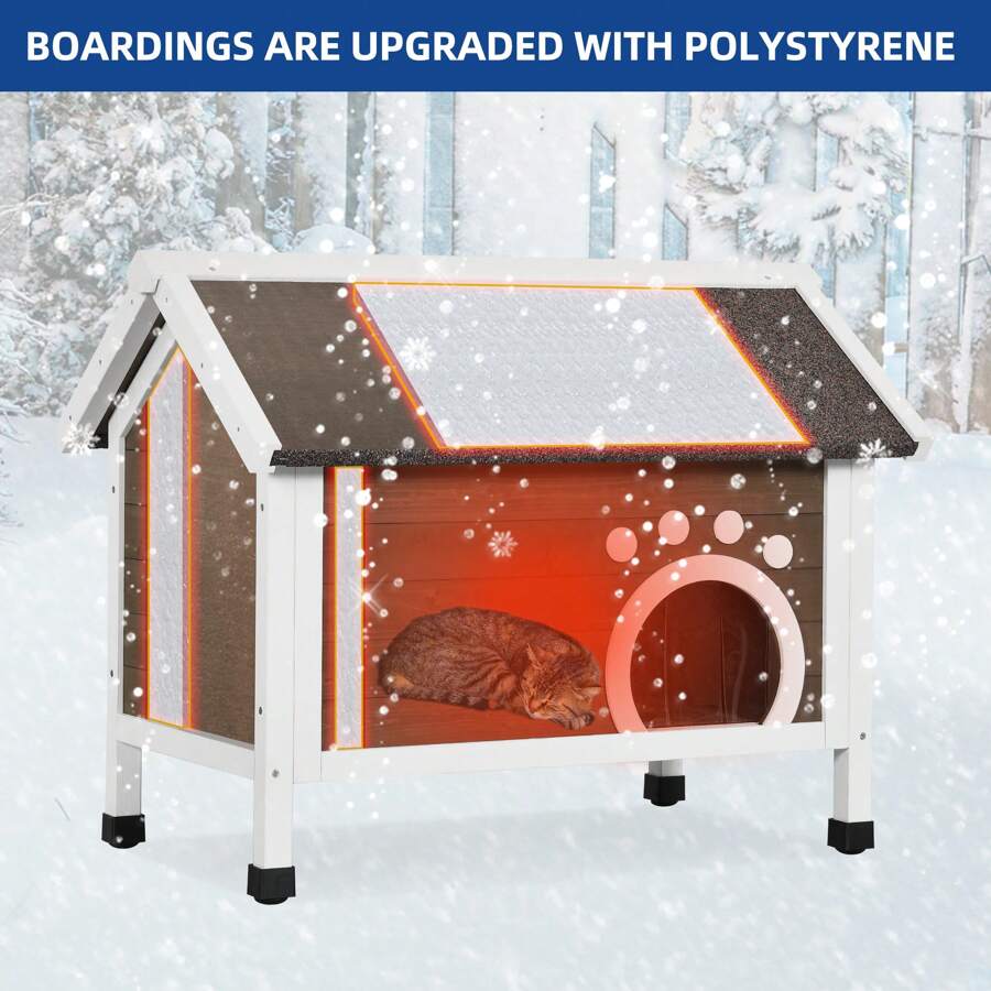 Outdoor Cat House Feral Cat Shelter Large Indoor Kitty Houses With