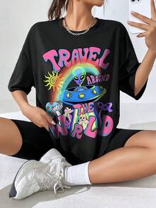 Women T-Shirts - 黑色 - 查看 2
