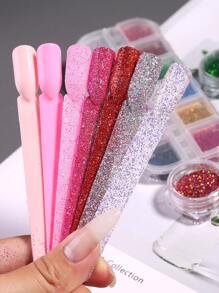 50Pcs False Nail Tips Oval Fan Round Shaped Nail Arts Display Acrylic Practice Palette Card Design Manicure Showing Tools Nail Art Tips Display Polish Board Display - Clear - View 5