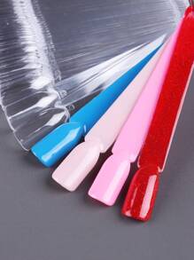 50Pcs False Nail Tips Oval Fan Round Shaped Nail Arts Display Acrylic Practice Palette Card Design Manicure Showing Tools Nail Art Tips Display Polish Board Display - Clear - View 8