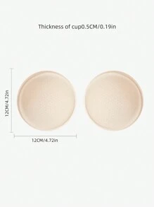 1對膚色乳膠胸墊，適合運動內衣和比基尼泳衣 - 杏色 - 查看 3