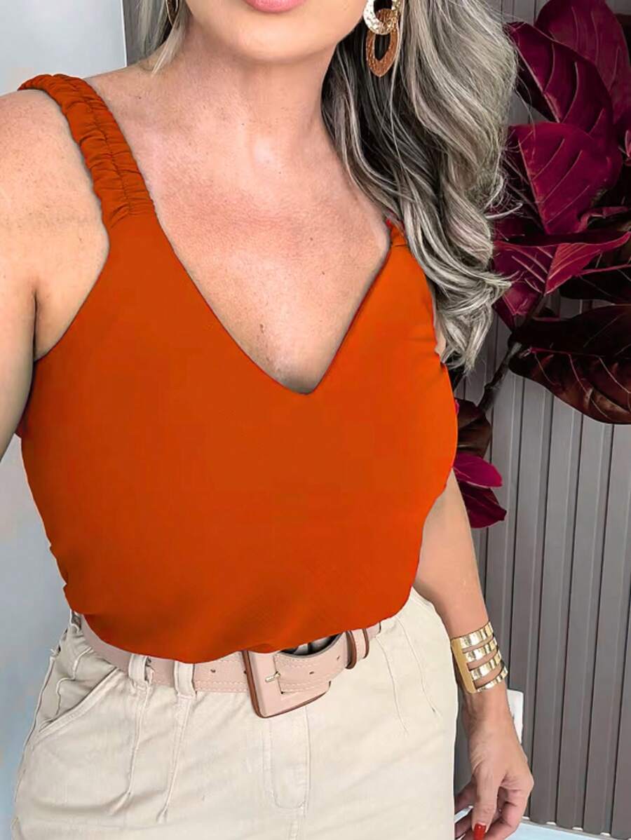 Women Tank Tops & Camis - Naranja Quemada - Ver 1