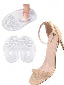 HALF INSOLE 1 pereche de tampoane de perne cu inserție în antepicior pentru femei, pantofi, anti-alunecare, din silicon, pentru ameliorarea durerii piciorului, pentru tocuri înalte, sandale, branțuri pentru pantofi cu gel pentru femei, pantofi cu tocuri înalte, femei, pantofi și bărbați, pantofi, pantofi, ținute zilnice de vară
