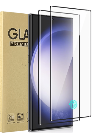 2 件 3D 曲面指纹解锁高清防刮屏幕保护膜，兼容三星//Honor/Vivo/Moto/Realme/OPPO/Infinix/// Pixel 生日礼物，家人，朋友钢化玻璃，手机屏幕保护膜，手机配件