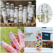 25pcs High-Capacity Transparent Plastic Test Tubes With Aluminum Screw Caps - Ideal For Storage Of Granules And Liquids - Durable Galvanized Shell, Leak-Proof, Easy To Use