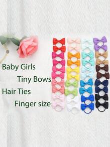 20/40pcs 2.75" Baby Hair Ties With Bows For Toddler Elastic Ponytail Holders Small Hair Ties For Baby Girls Kids Children Infants Hair Accessories