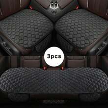 1 pieza/Set de 3 piezas Funda para asiento de coche de invierno, cojín de asiento cálido, antideslizante y universal para asiento delantero y trasero, almohadilla transpirable para protección de asiento de vehículo y automóvil