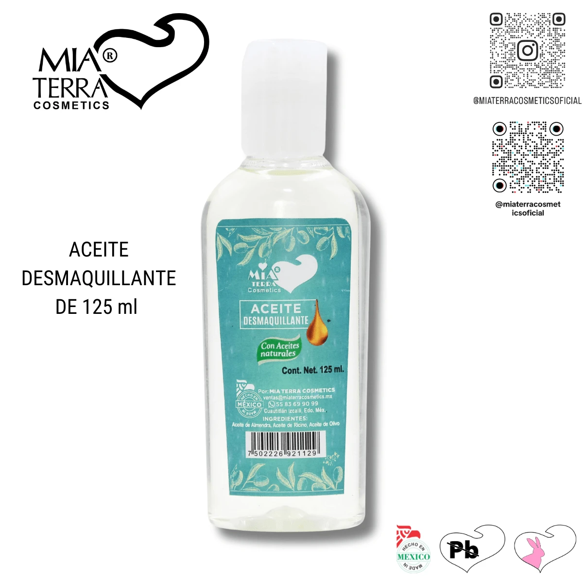 MIA TERRA COSMETICS Makeup Remover - 125ml - View 1