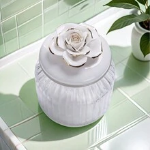 Tarros de cocina pequeños con tapa de cerámica hermética en forma de flor dorada para almacenamiento de alimentos en frascos de vidrio. Caja de joyería creativa y útil como regalo para bodas. Conjunto de envases. - Multicolor - Ver 5