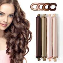 4pcs/Set Extra Large No-Heat Curling Wand, Can Create Overnight Curls, XL Satin Flexible Curling Wand, No Heat Needed To Create Curls, Overnight Blow Dry Curling Wand, Can Wear To Sleep Without Heat, Suitable For Short Hair Thick Curling Wand, Hair Styling Tool And Accessory For Barber Salon Beauty Travel Essential Hair Products,Hair Cares,Hair Accessories - Multicolor - View 8