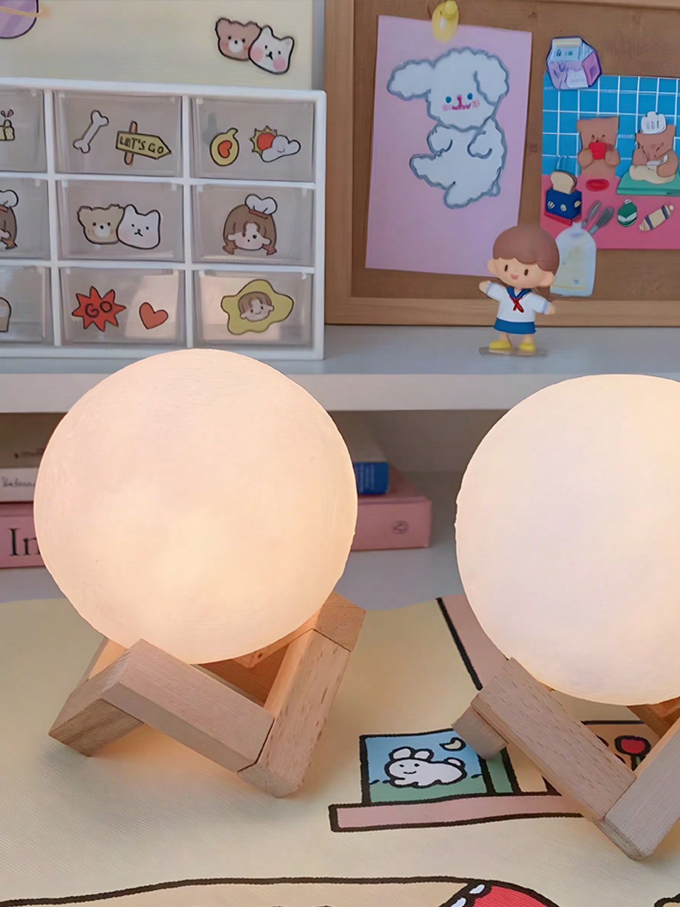 مصباح قمر إبداعي من نوع INS، مصباح طاولة السرير، م...