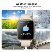 Correa de reloj de silicona unisex caliente, reloj inteligente deportivo con función de llamada telefónica, seguimiento de pasos/calorías/distancia, alarma y notificación de llamadas, multifunción, pantalla táctil HD de 2,01 pulgadas, compatible con Android e iOS como regalo para estudiantes que regresan a la escuela - Dorado - Ver 6