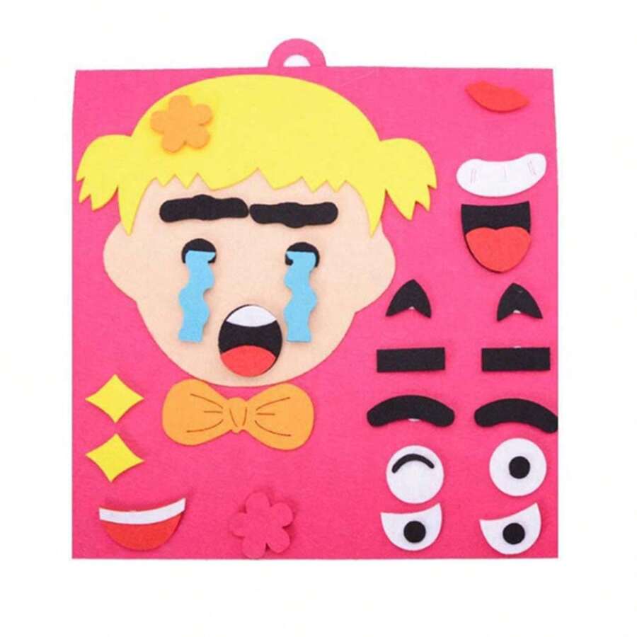 Emotion Themed Felt Puzzle Educational Toy - Orange - View 1