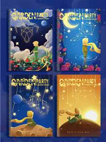 4pcs Cartoon Notebook Soft A7 Journal Pocket Size Student Stationery Prize - Multicolor - View 11