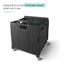 Folding Grocecy Cart Utility Shopping Trolley Basket W/ 360° Rotate Wheels, Black/Pink/Blue - 黑色 - 查看 6