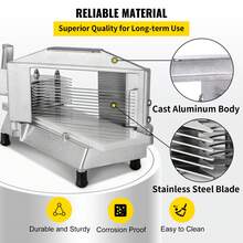 Commercial Tomato Slicer 1/4" Heavy Duty Cutter With Built-In Cutting Board For Restaurant Or Home Use - Silver - View 2