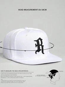 1pc Embroidered R Letter Baseball Cap With Adjustable Strap And Sun Protection Function For Outdoor Activities, Travel, Beach Vacation In Spring And Autumn, Suitable For Men In Y2k Style Street