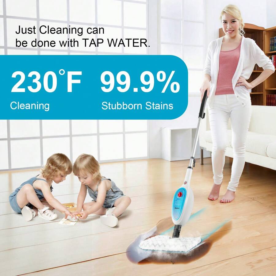 Moolan Steam Mop, 10 In 1 MultiPurpose Powerful Steam Detachable Floor Steamer For Hardwood/Tile