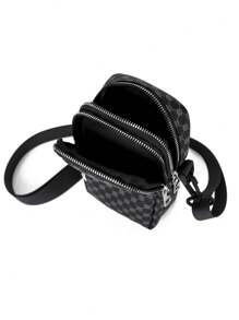 2024 Nouveau sac à bandoulière de mode mini-sac à monnaie pour téléphone et clés, en PU à double couche, petit sac de taille, sac de voyage pour étudiants. Sac à bandoulière d'été, sac à bandoulière style quadrillé et tartan classique rétro, accessoires essentiels pour la Saint-Valentin, le camping, l'hiver et la rentrée scolaire. Sac à épaule vintage pour hommes, fournitures scolaires, printemps