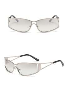 1 件 Y2K 女士时尚镂空时尚眼镜，金属复古朋克风格户外街拍，INS 秀装饰，多功能适合日常、度假和旅行使用海滩配件女士眼镜遮阳镜适合夏季海滩度假、户外、旅行 - 彩色 - 查看 6