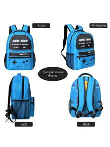 Mochila de regreso a la escuela para niños - Mochila para niños gamers para niños, niños y adolescentes, escuela primaria y secundaria - Mochilas para niños de 6 a 18 años, mochila escolar de videojuegos de 16 pulg. para viajes