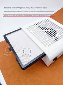 2合1白色方形修甲器附帶除塵器，30W強力吸力，調節速度，25000 RPM高速度，日式桌上修甲器，適用於美甲沙龍，多功能設備 - 白色 - 查看 8