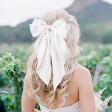 3 Pcs Hair Bows Clips For Women, Black Bow White Bow Pink Bows Bow Hair Clips For Women Ribbons Bow Barrettes Satin Hair Bows Long Tail Clips On Bows Party Hair Accessories, Hair Barrettes Claw Clips, School Stuff, Valentines Accessories, Head Accessories - Multicolor - View 3