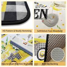 2PCS Anti Fatigue Kitchen Rug Set Of 2 Non Slip Cushioned Kitchen Mats For Floor Waterproof Comfort Kitchen Rugs And Mats Farmhouse Chef Mats Floor Carpet For Sink,Laundry Room,Machine Washable, Easy To Clean,Food,,Kitchen,Travel,Kitchen Items,Kitchen Tools,Kitchen Things. - Multicolor - View 6