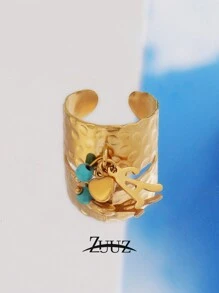 1 pieza Anillo de acero inoxidable con letra del alfabeto de la A a la Z de estilo punk, con encantos de corazón, anillo de pareja inicial alfabética, para mujer, regalos de joyería para San Valentín, mamá, madre, Día de la Madre