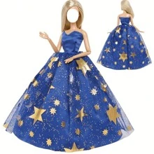 1 Set Fashion Doll Dress Ball Gown Wedding Party Skirt Princess Crown Clothes For Doll Accessories 11.5 Inch Girl Kids Toy Gift (Not Include Doll),/ Day/Christmas Gift,Home Decoration