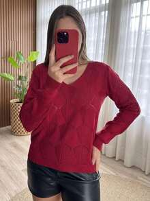 Women Sweaters - Đỏ - Xem 2
