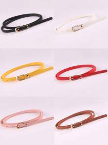 1 件新款时尚休闲多色装饰连衣裙，搭配毛衣和细腰带，适合女士，带扣 PU 皮革韩式腰带，夏季、学校秋季、秋季、万圣节