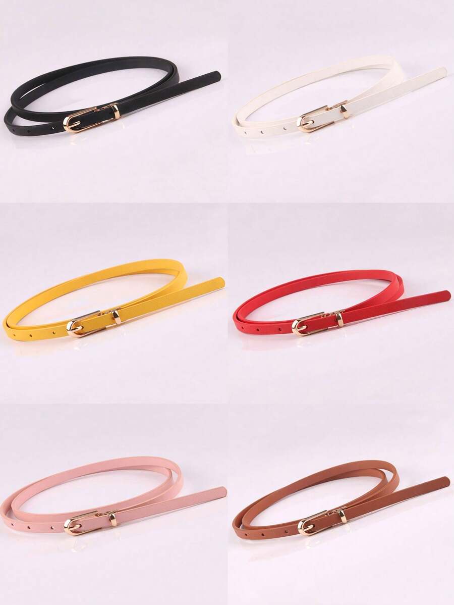 1 件新款时尚休闲多色装饰连衣裙，搭配毛衣和细腰带，适合女士，带扣 PU 皮革韩式腰带，夏季、学校秋季、秋季、万圣节