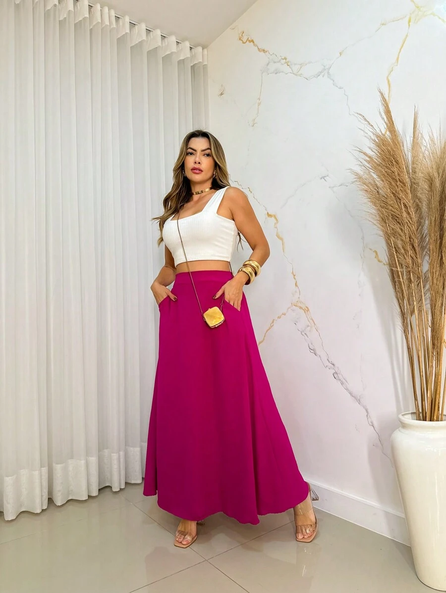 Women Skirts - Màu Hồng Tươi - Xem 1