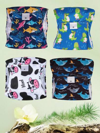 3pcs/Pack Washable Male Dog Belly Band (Fashion Pattern) - Washable Male Dog Diapers