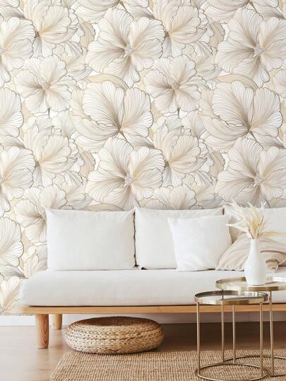 Roll 3D Nordic Zilver Ginkgo Leaf Self Adhesive Wallpaper, Waterproof Removable, Living Room Bedroom Bathroom Renovation ation, Golden Seamless Wand Stickers Cabinets Furniture Protection Film, Peel Panels, Paper, Wallpapers, ation Items Refresh Your Home, Festival Birthday Graduation view 9