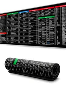 Alfombrilla De Ratón Con Atajos De Oficina En Español 80*30cm - Negro - Ver 1