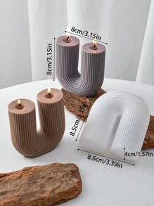 1 pièce Moule de bougie en forme de U cylindrique rayé
