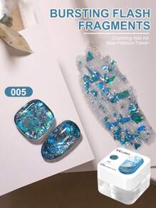 XEIJAYI 10 Colors 8g Holographic Reflective Nail Gel With Crushed Diamond Nail Gel Effect Suitable For Personal & Salon Use Nail Art Manicure DIY Salon Women Gift - 彩色 - 查看 10