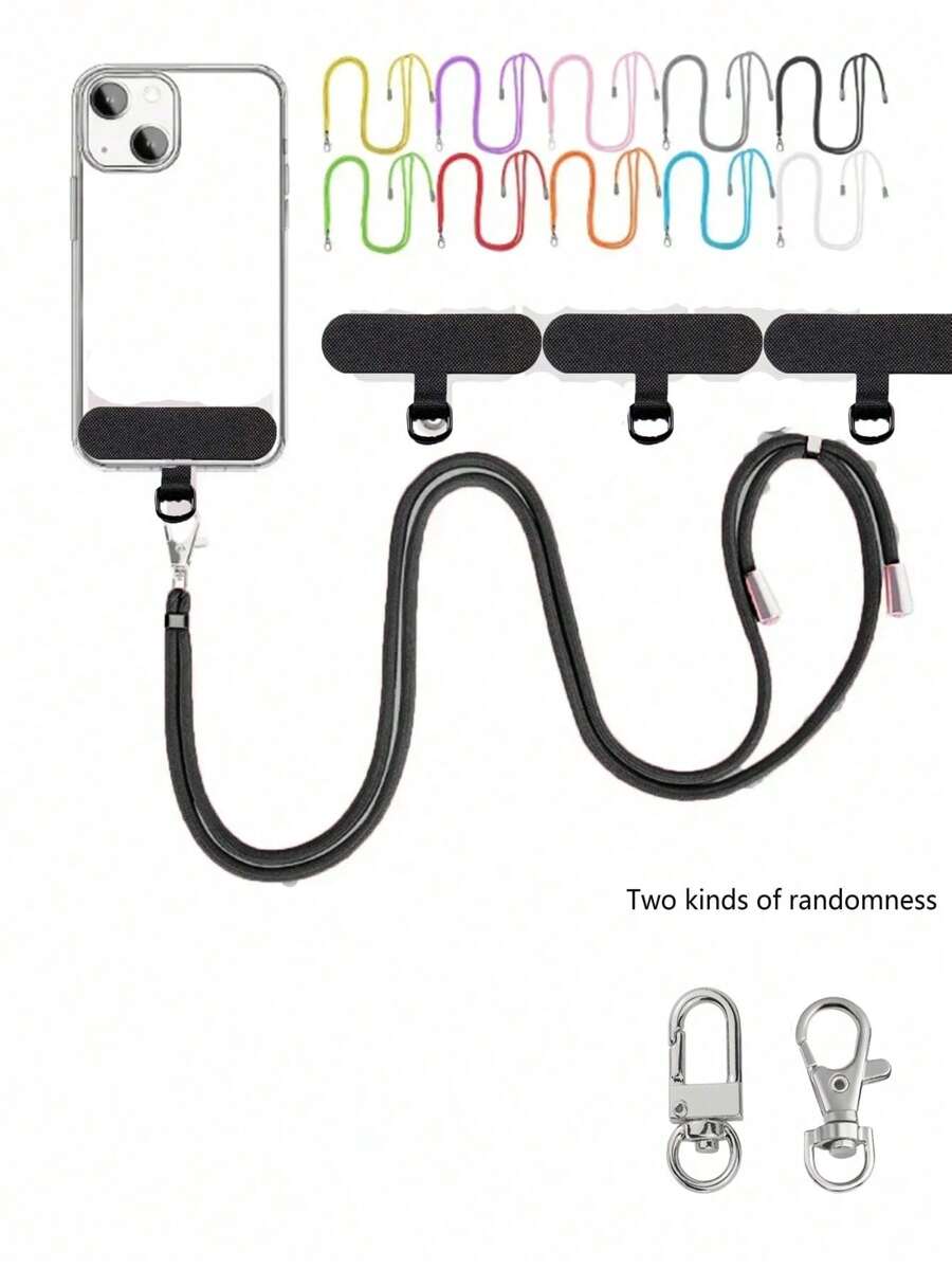 Cell Phone Lanyard Crossbody Strap Halter Clip Back Paste Hook Pendant Case Braided Anti-Lost Shoulder Strap Gifts For Mother, Family, Friends, Birthday, Holiday Phone Charm, Phone Chain - Multicolor - View 1