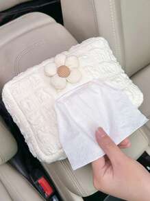 1pc Car Tissue Box, Car Tissue Drawer, Armrest Box, Visor Clip Seat Hanging Cute Minimalist High-End Tissue Holder - one-size - View 5