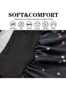 1 pezzo Cuffia in satin con stampa personalizzata delle 12 costellazioni, ampia fascia elastica, cappello da notte, cuffia per doccia, accessori per capelli e prodotti per parrucchiere, salone di bellezza, articoli da viaggio essenziali