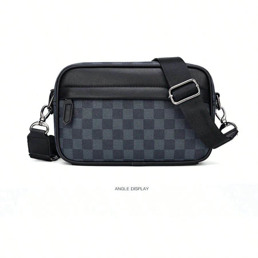 Bolsos Hombre Bandolera,Bolso Bandolera Pequeño Bolsa Mensajero Vintage,Bolso Bandolera Hombre, Bandolera Casual Cruzado para Hombre Resistente al Agua para Bolsa Mensajero para Casual Oficina Trabajo Negocio y Escuela - Azul Marino - Ver 1