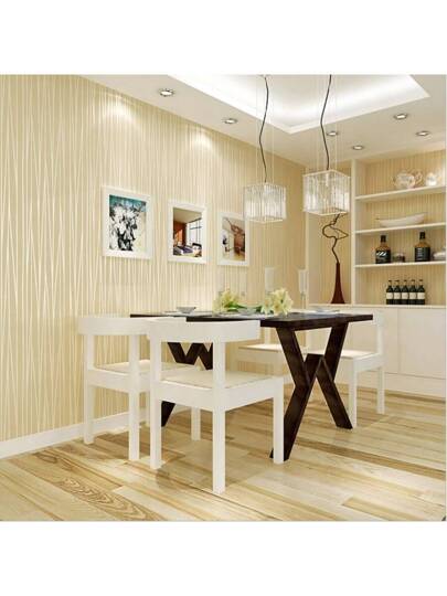 Roll Of Breathable Moderne Minimalist Thickened Non Woven Wallpaper, Stripe, Full Coverage Wallpaper Bedroom Living Room Home ation, Renovation Stickers Peel Wand Panels, Paper, Wallpapers, ation Items Refresh Your Home, Rama view 2