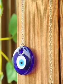 1pc/2pcs Blue Evil Eye Wall Hanging Decoration Home Wind Chime Hanging Decoration Amulet Car Rear View Mirror Hanging Holiday Gift,Home Decor ,Room Decor,Wall Decor