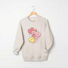 Retro Valentine Hearts | Bella Canvas Sweatshirt - Đỏ - Xem 2