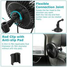 Car Cooling Fan Rotatable Fan Mini USB Vehicle Fan Backseat Clip Fan W/3 Speeds - Multicolor - View 4