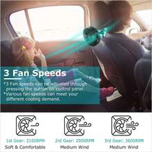 Car Cooling Fan Rotatable Fan Mini USB Vehicle Fan Backseat Clip Fan W/3 Speeds - Multicolor - View 10