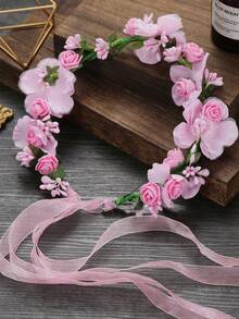 1pc Cute And Beautiful Ancient Style Flower Crown Headband For Girls (Small/Medium/Large) - Multicolor - View 4